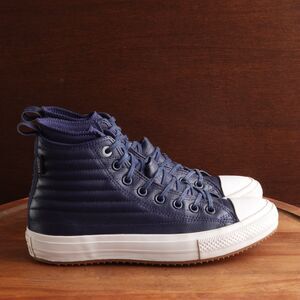Converse Sneakers Unisex Size M7.5 W9.5 Blue CTAS High Top Boot Leather Lace Up